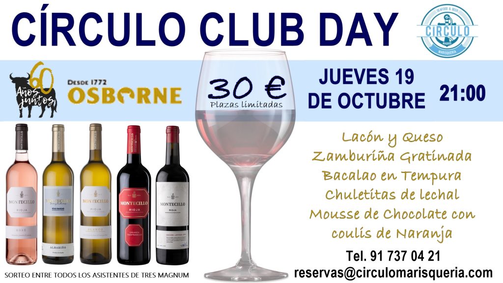 Próximo #CirculoClubDay Octubre 2017 con Osborne Montecillo
